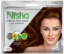Nisha Creme Hair Colour Natural Brown 20g + 20ml